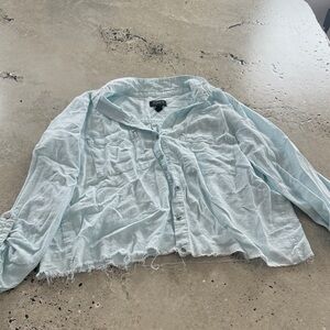 Jones New York Light Blue Button-Up Top